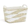 Gifi Rangement|Panière rectangulaire en jacinthe d'eau blanc naturel taille M