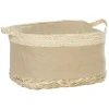Gifi Rangement|Panière rectangulaire jute osier tressé naturel