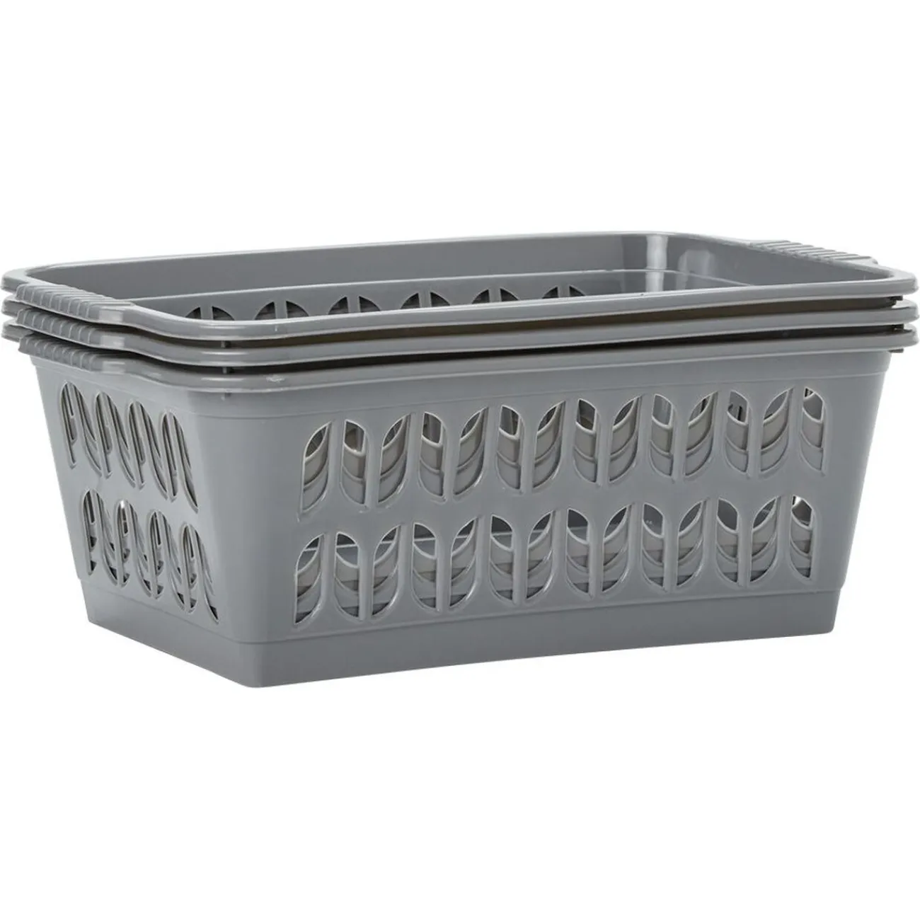 Gifi Rangement|Panière rectangulaire L.30 cm plastique x3