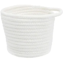 Gifi Rangement|Panière ronde coton blanc