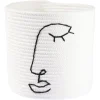 Gifi Rangement|Panière ronde coton motif visage