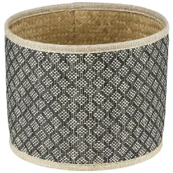 Gifi Rangement|Panière ronde fibre tressée noir naturel Ø22xH.17 cm