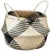 Gifi Rangement|Panière ronde jonc de mer naturel et noir