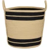 Gifi Rangement|Panière ronde naturel bandes noires Ø43xH43 cm - SAMI