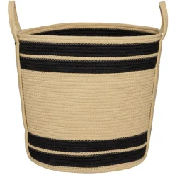 Gifi Rangement|Panière ronde naturel bandes noires Ø43xH43 cm - SAMI