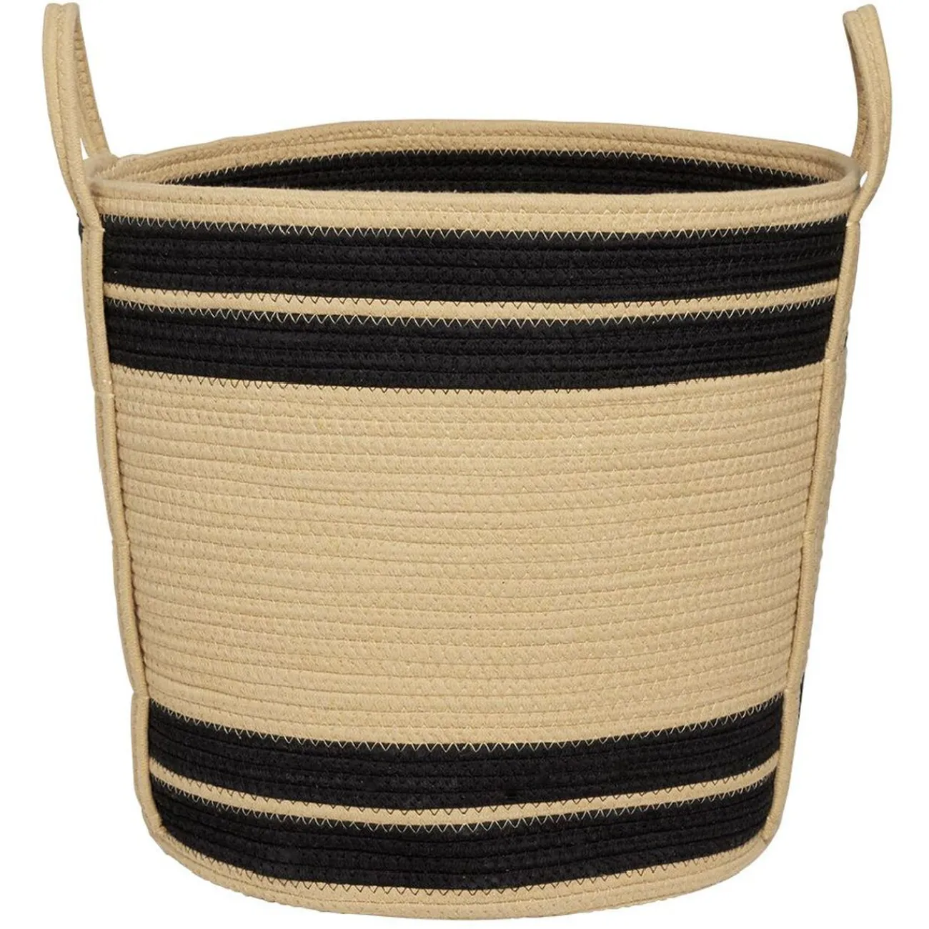 Gifi Rangement|Panière ronde naturel bandes noires Ø43xH43 cm - SAMI