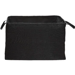Gifi Rangement|Panière textilène pliable avec anses simili cuir noir L45 cm