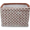 Gifi Rangement|Panière tissu crocheté bicolore L 29x l 23 x H 20 cm