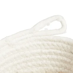 Gifi Rangement|Panière tressée coton, maïs et polyester blanc et beige Ø15xH12cm