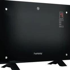 Gifi Chauffage^Panneau rayonnant 1500W Verre Noir avec panneau de contrôle tactile