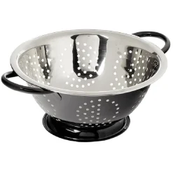 Discount Gifi Passoire ronde en inox noir et gris