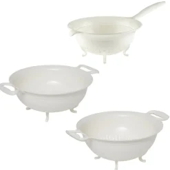 Outlet Gifi Passoire x2 et bol blancs XL