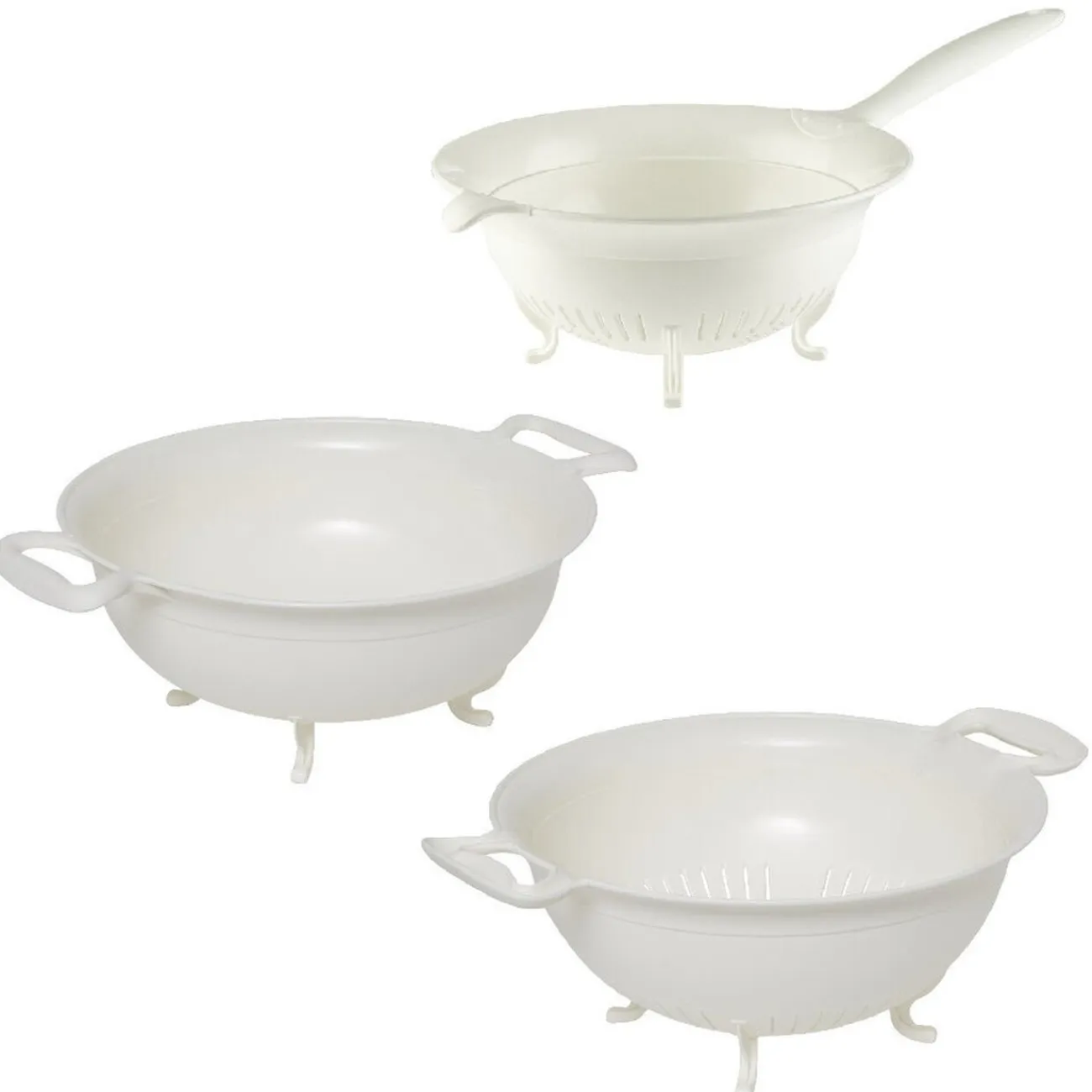 Outlet Gifi Passoire x2 et bol blancs XL