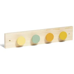 Gifi Rangement|Patère enfant 4 crochets bois 40xH4,2x7,5cm