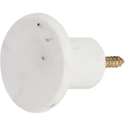 Gifi Rangement|Patère murale ronde imitation marbre blanc polyrésine Ø5cm