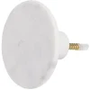 Gifi Rangement|Patère murale ronde imitation marbre blanc polyrésine Ø8cm