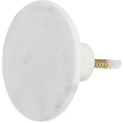 Gifi Rangement|Patère murale ronde imitation marbre blanc polyrésine Ø8cm