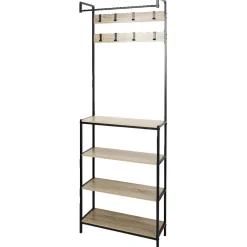 Gifi Rangement|Penderie 8 patères et 4 étagères 68x23x180cm
