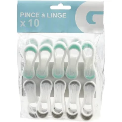 Gifi Entretien Du Linge|Pince à linge multiusage blanche design multicolore x10