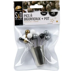 Discount Gifi 12 piques à bigorneaux avec pot