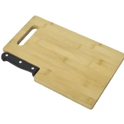 Hot Gifi Planche à découper en bambou avec couteau