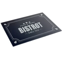 Outlet Gifi Planche à découper en verre design Bistrot noir blanc
