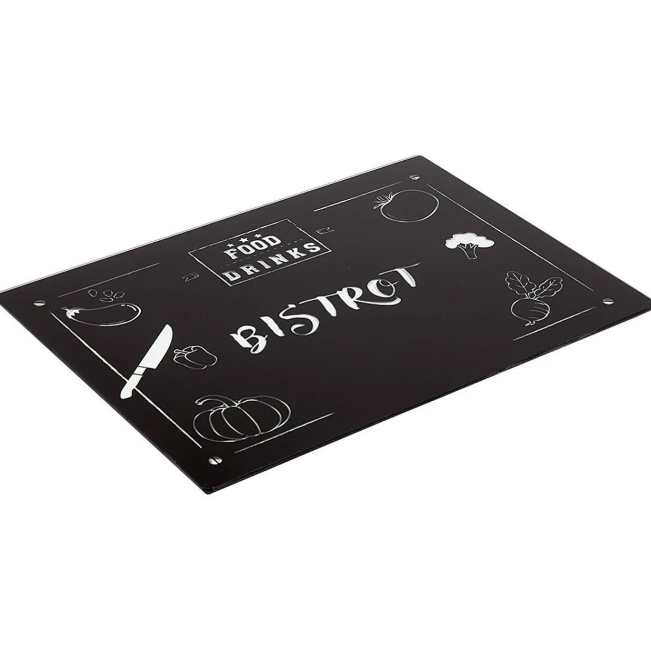 Online Gifi Planche à découper en verre design fruits et légumes noir et blanc