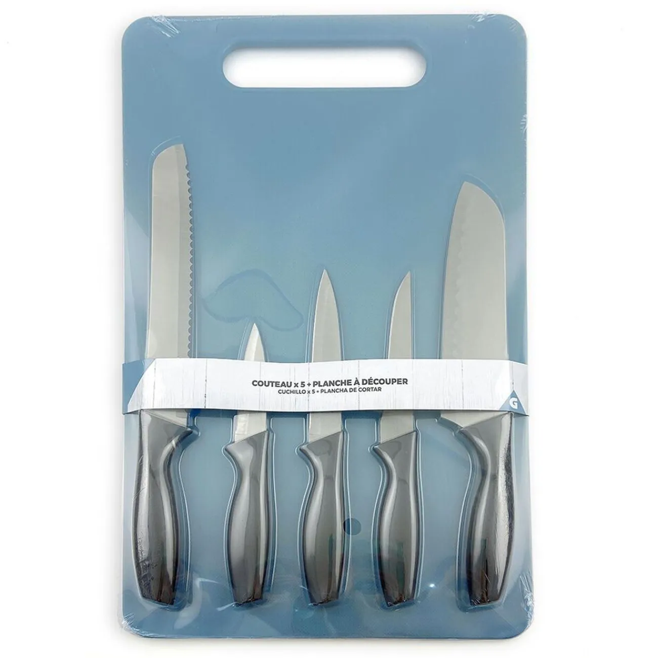Discount Gifi Planche à découper et couteau x5