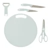 Discount Gifi Planche à découper + 4 ustensiles de cuisine