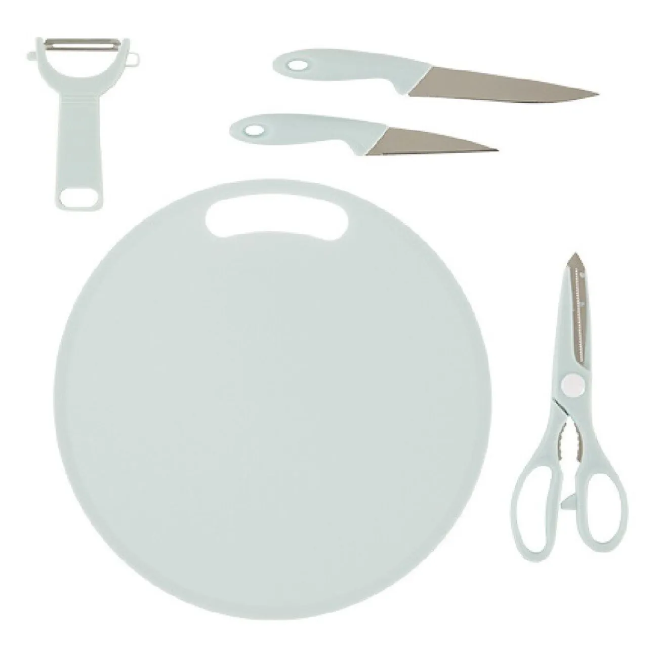 Discount Gifi Planche à découper + 4 ustensiles de cuisine