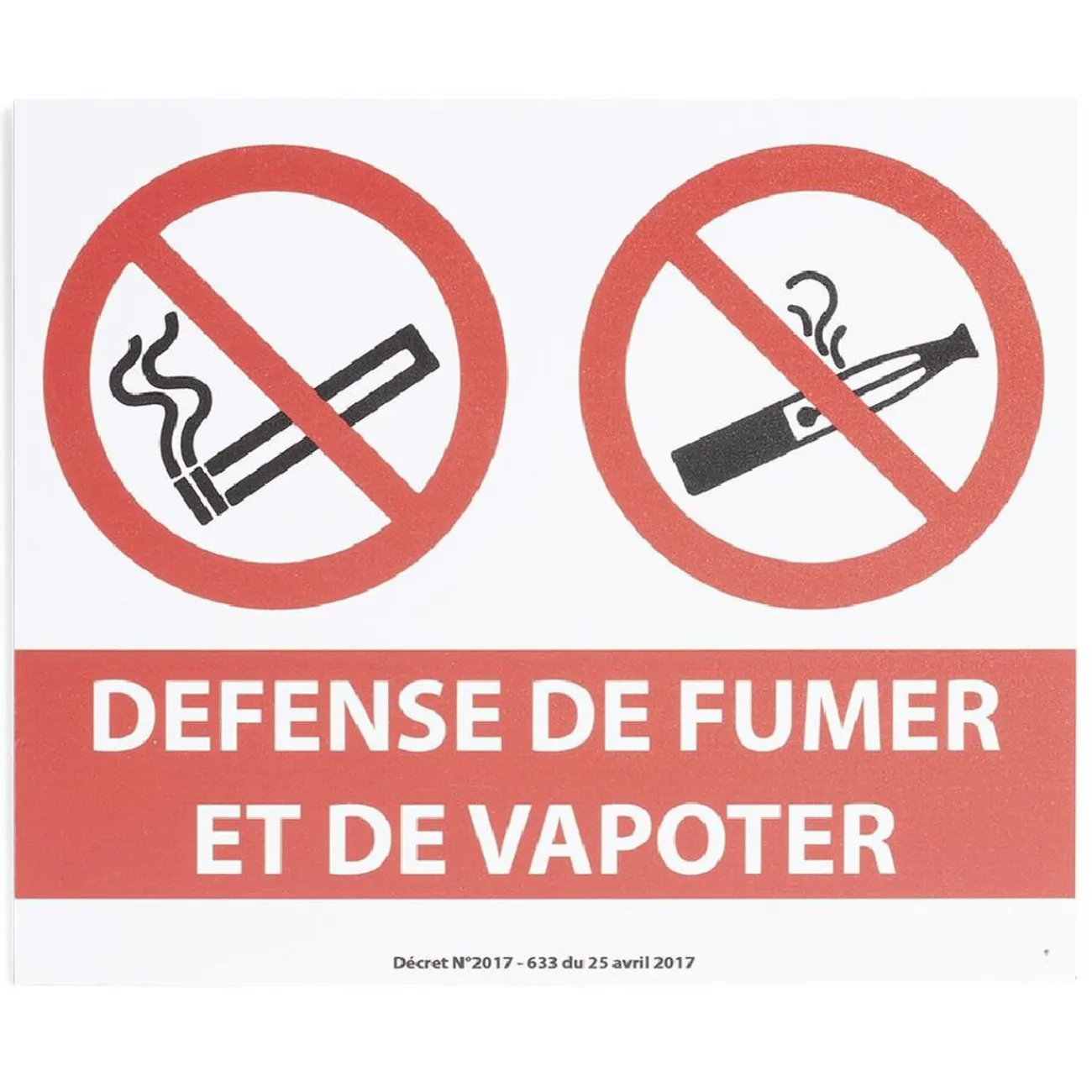 Gifi Colle Et Adhésif^Plaque signalétique "Défense de fumer et de vapoter" - 24x20 cm