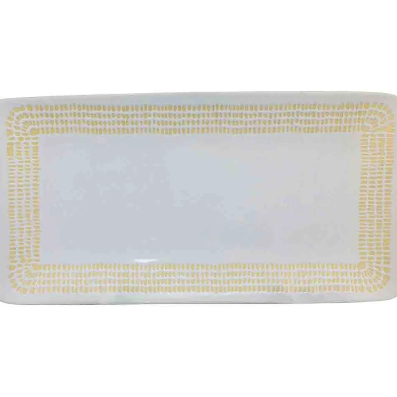 Best Gifi Plat à cake blanc contour grains de riz jaunes