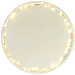 Hot Gifi Plat de présentation à LED Ø26,5cm bois beige