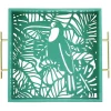 Sale Gifi Plateau avec motif tropicaux découpe et fond en verre
