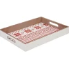 Sale Gifi Plateau blanc naturel à motifs rouges