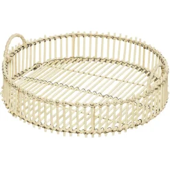Sale Gifi Plateau déco rond en bambou et métal