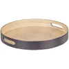 Sale Gifi Plateau de service rond en bambou noir