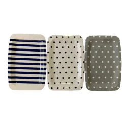 Sale Gifi Plateau plastique rayé ou à pois 33x22xH1,5cm