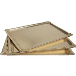 Best Gifi Plateau rectangulaire doré en carton x3