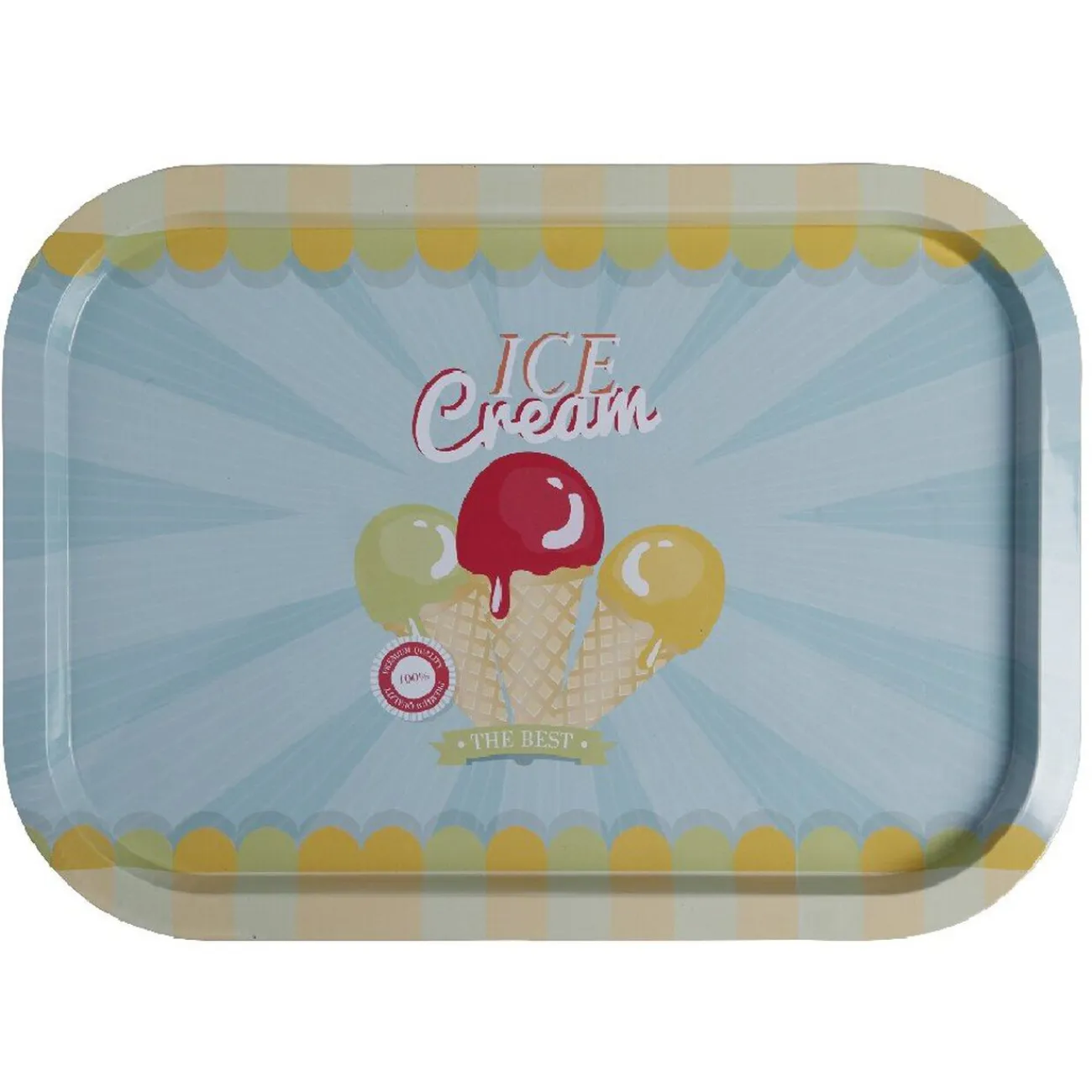 Best Gifi Plateau rectangulaire métal décor glace multicolore