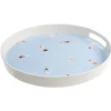 Outlet Gifi Plateau rond bleu et blanc motif nageur - plastique Ø34,5xH4cm
