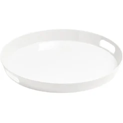 Outlet Gifi Plateau rond mélamine uni blanc