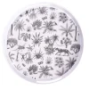 Best Gifi Plateau rond mélaminé motif savane blanc et noir Ø34,5xH5cm