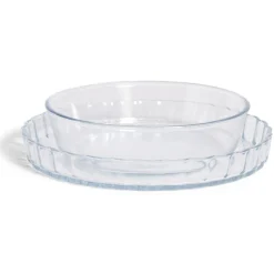Discount Gifi Plat en verre borosilicate x2 - Ø22,6cm et Ø27cm