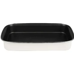 Discount Gifi Plat à four acier émaillé beige 40,5x25 cm