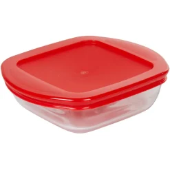Clearance Gifi Plat à four carré en verre couvercle plastique