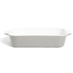 New Gifi Plat à four en grès blanc et gris foncé 31x17xH6,2cm