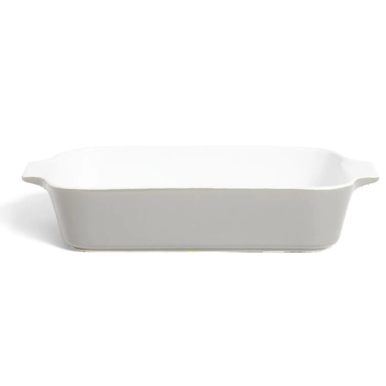 New Gifi Plat à four en grès blanc et gris foncé 31x17xH6,2cm