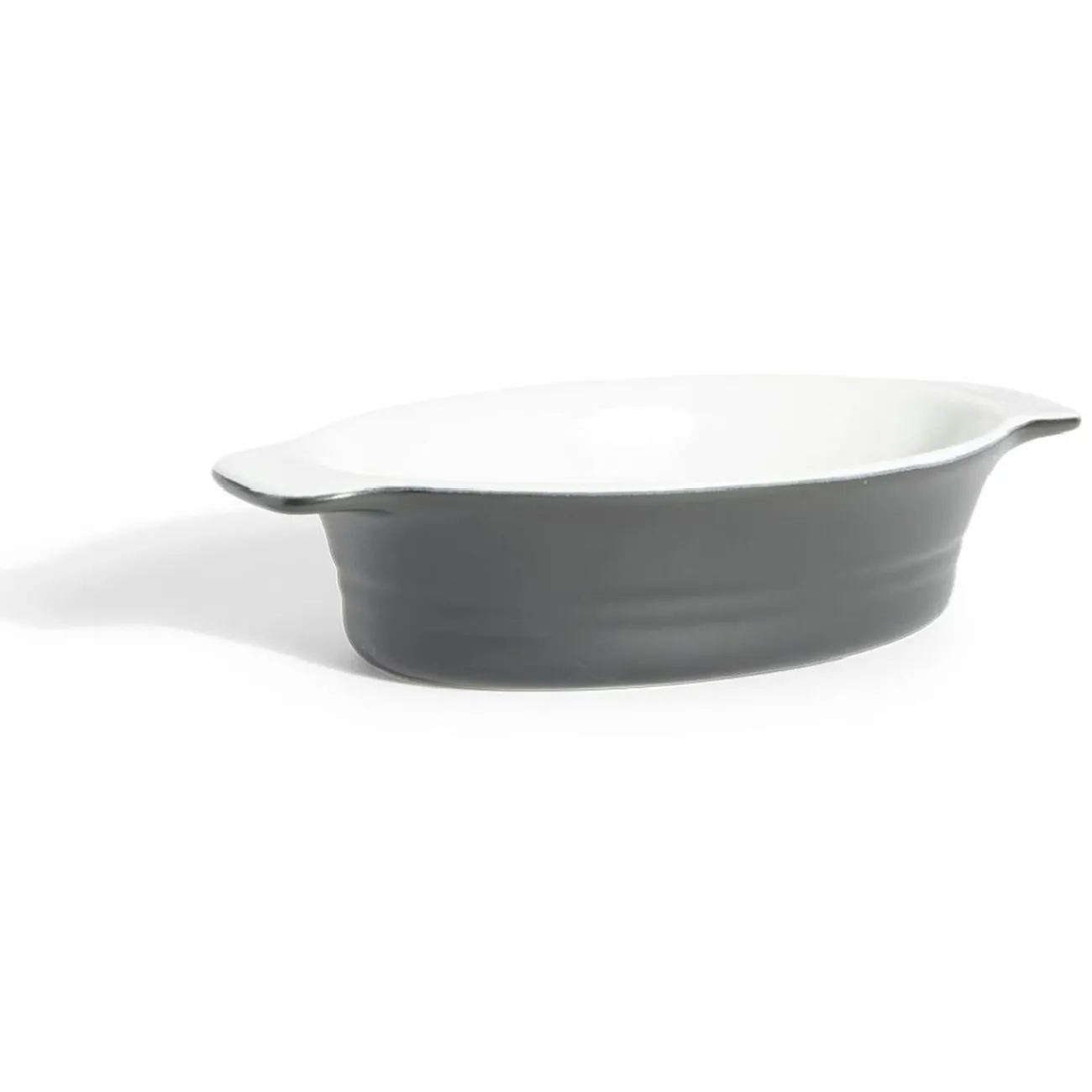 Online Gifi Plat à four ovale en céramique noir 13,5x17xH5cm