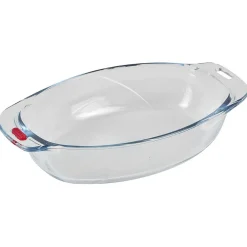 Hot Gifi Plat à four Pyrex ovale transparent 1,8L